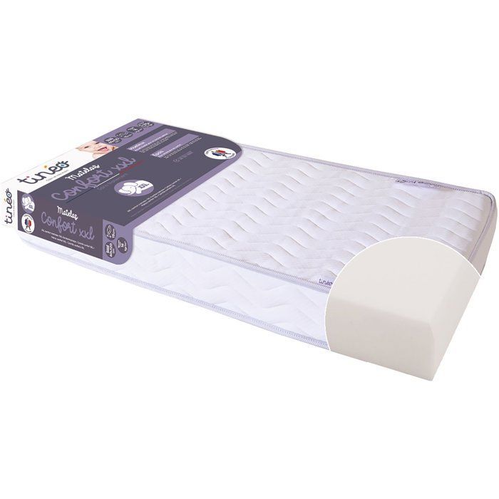 Materasso comfort per neonati TINEO XXL 60x120x15cm - Non trattato - Prodotto in Francia - Garanzia di 2 anni