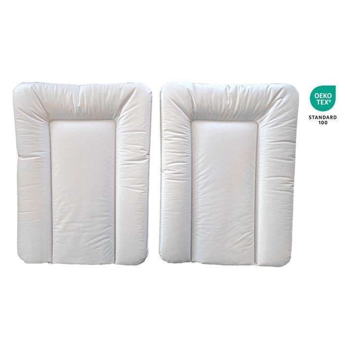 Cambiador de 70x50 cm - Juego de 2 - Blanco + Blanco - con etiqueta de calidad OEKO-TEX Standard 100