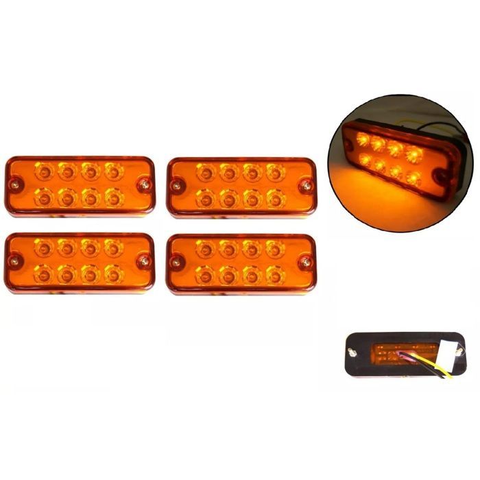 4 luces de posición laterales LED naranjas de 12 V para remolque, camión, furgoneta, vehículo utilitario, caravana, autocaravana.