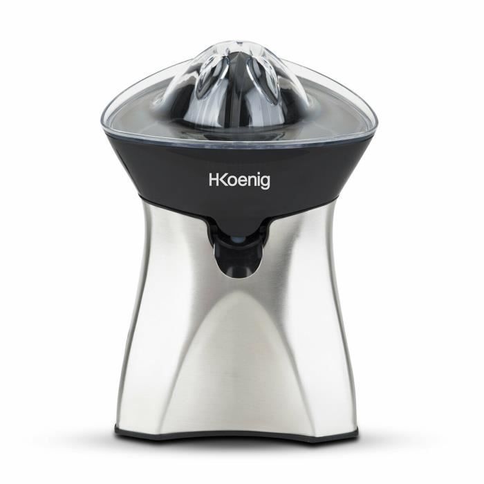 Presse-agrume électrique - H.KOENIG AGR60 - 2 cônes interchangeables - Bec verseur anti-goutte - Inox