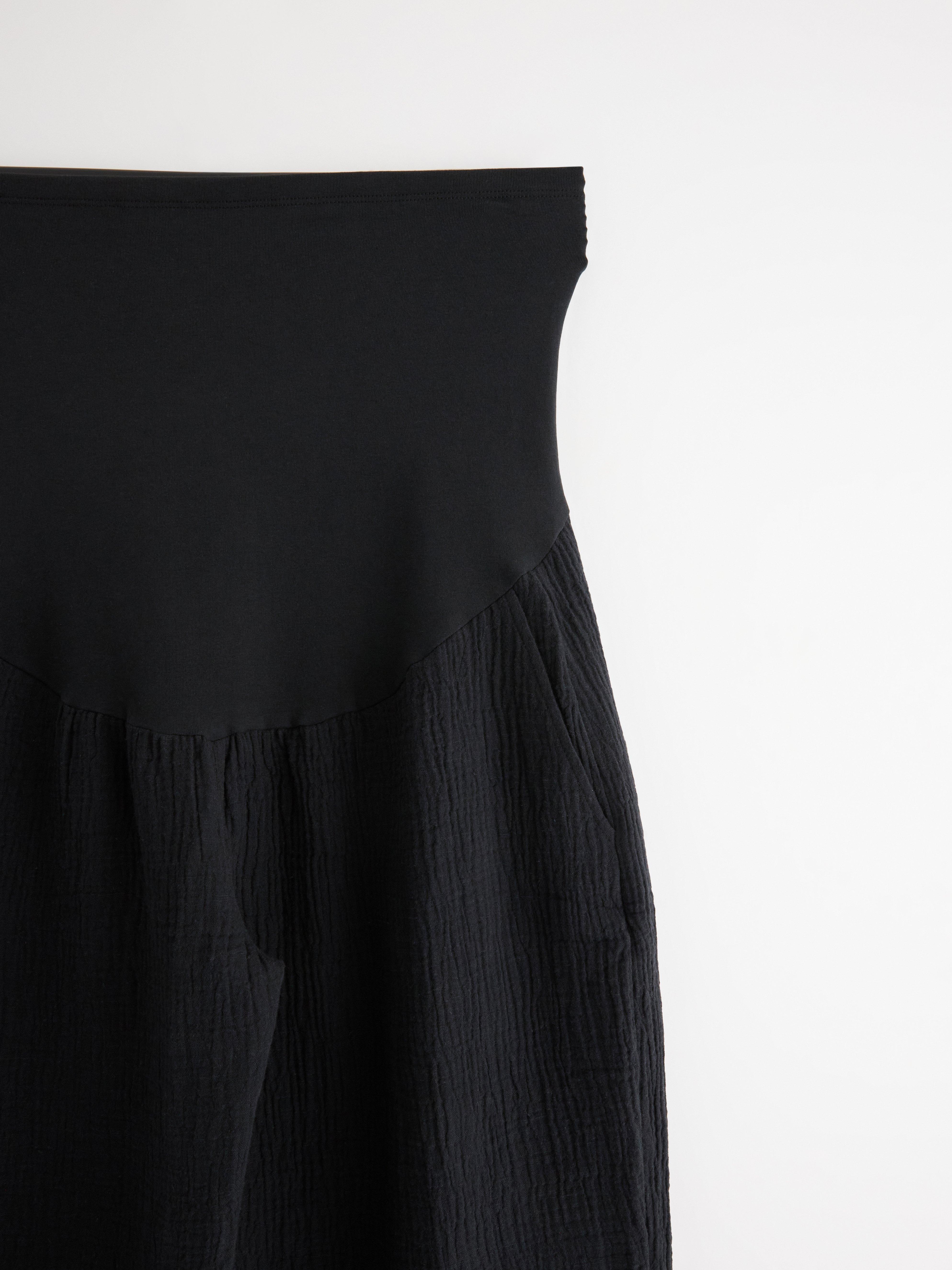Pantalon droit froissé noir MOM