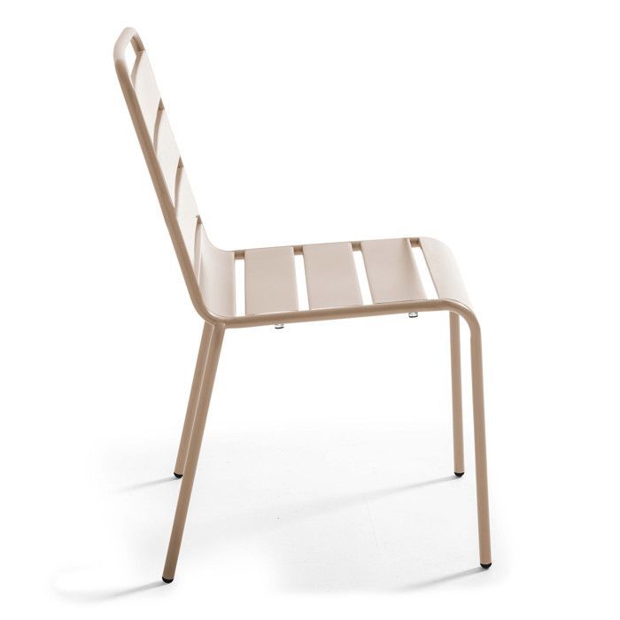Ensemble table de jardin et 8 chaises en métal taupe Palavas, Oviala