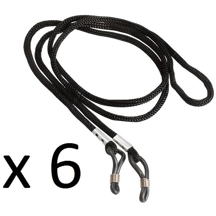Cords - Pack of 6 - 62 cm - Black - Synthetic
