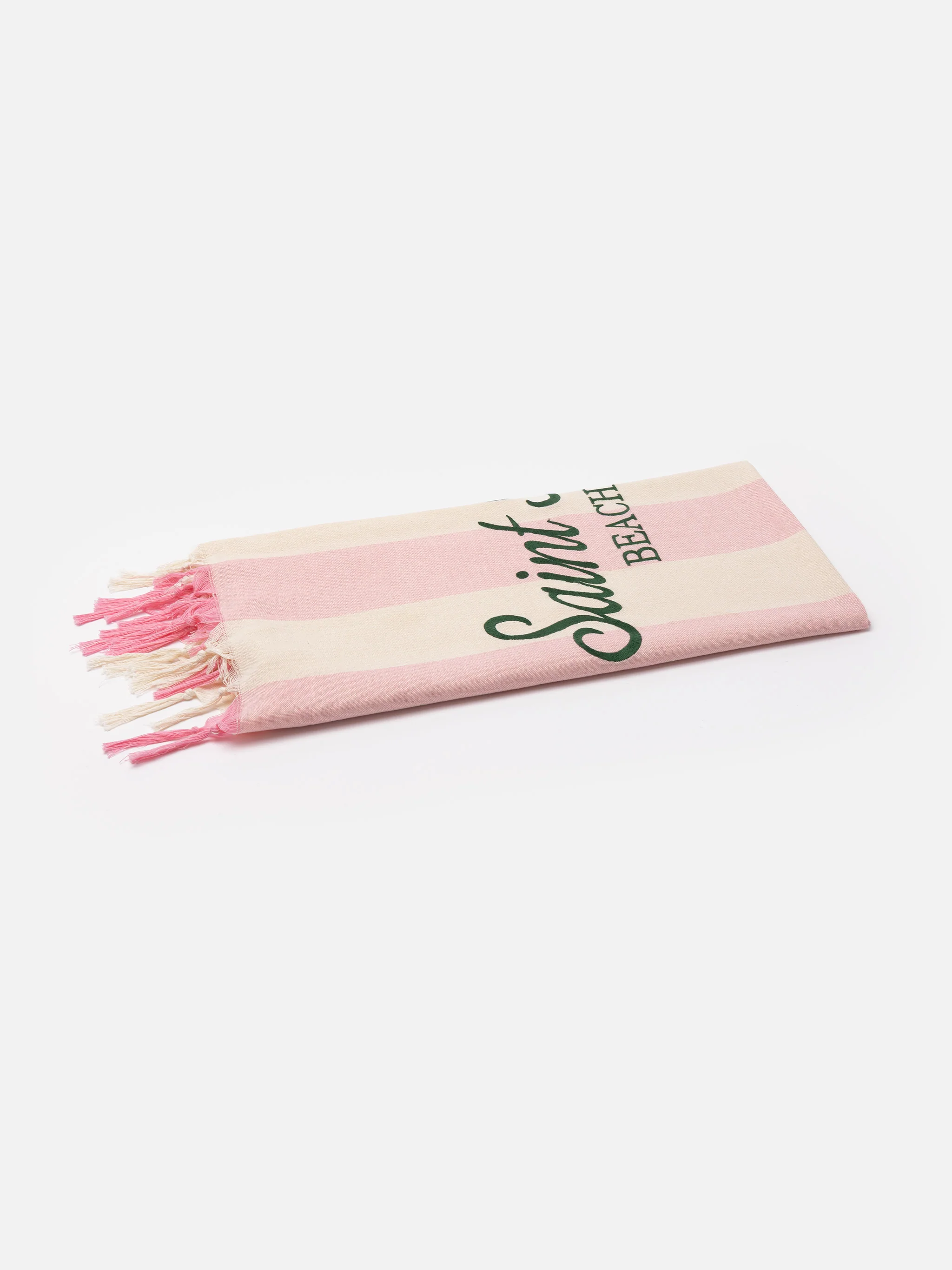 Serviette de plage fouta légère en coton à imprimé à rayures roses