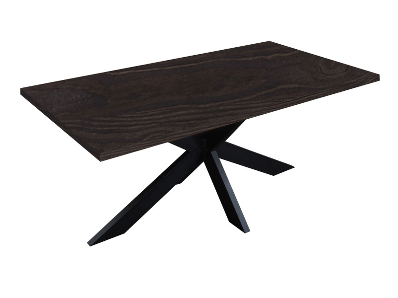Stół 180x90 drewniany sękaty SPIDER LOFT, kolor orzech