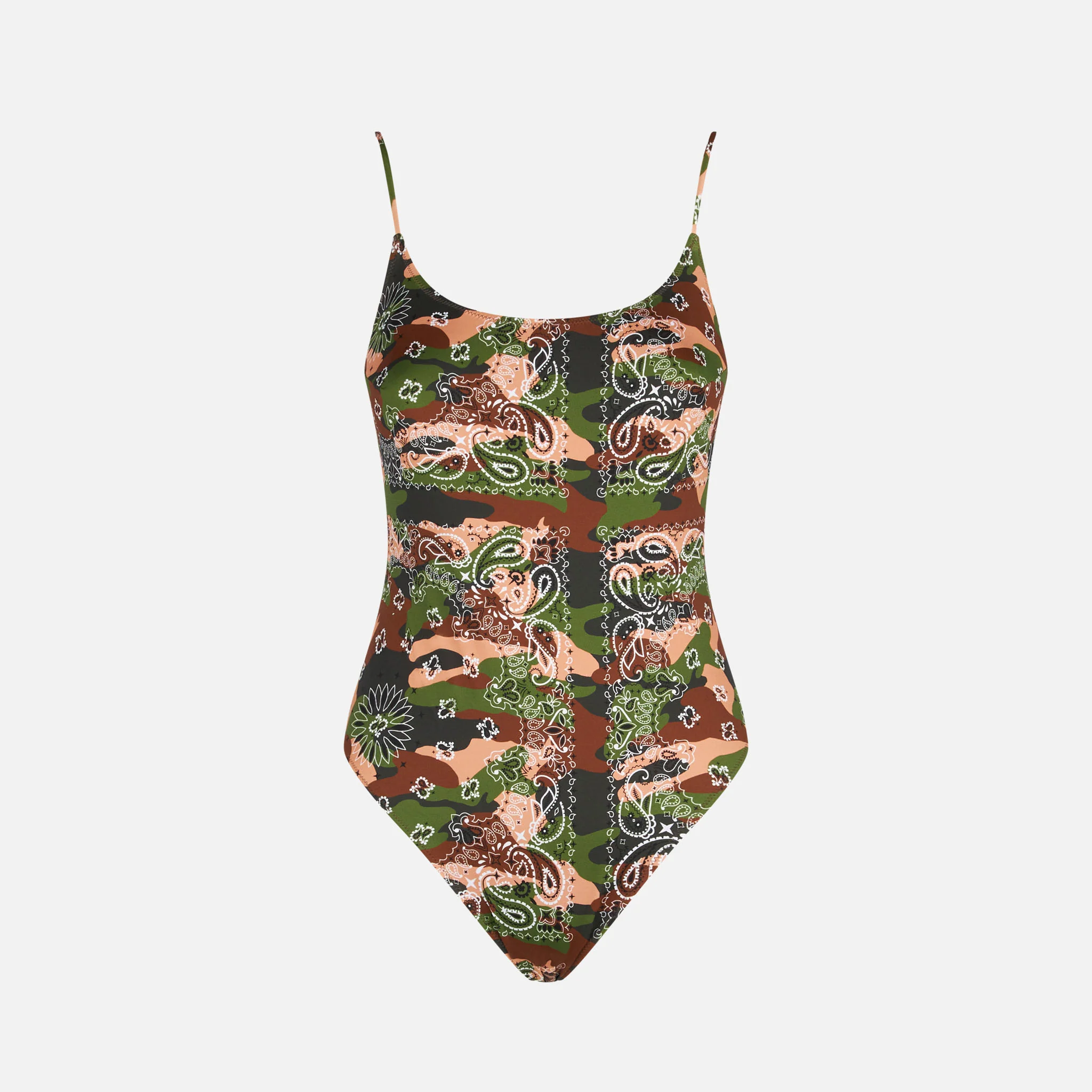 Eendelig badpak met camouflage bandana-print