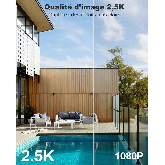 GENBOLT 2.5K PTZ Caméra Surveillance Extérieur, 2.4/5Ghz WIFI 4MP Dual Lens DC & PoE IP Caméra 10X Zoom, IK10 Anti-vandalisme