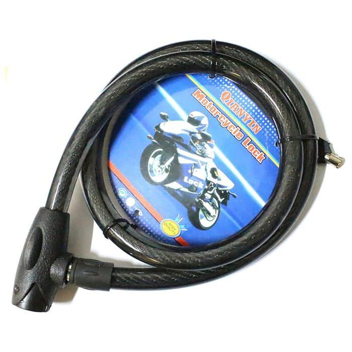 Candado de cadena de alta calidad para motocicletas, scooters y bicicletas, 1 m x 2 cm, con 2 llaves. Incluye llave Oukaida.