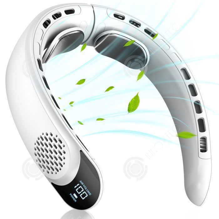 Ventilador de cuello - PASSIONOVA - INN - Batería de 4000 mAh - 3 velocidades 4800-7300 rpm - Silencioso, sin aspas