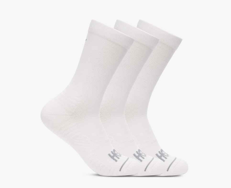 HOKA Crew hardloopsokken, 3-pack, wit/wit/wit