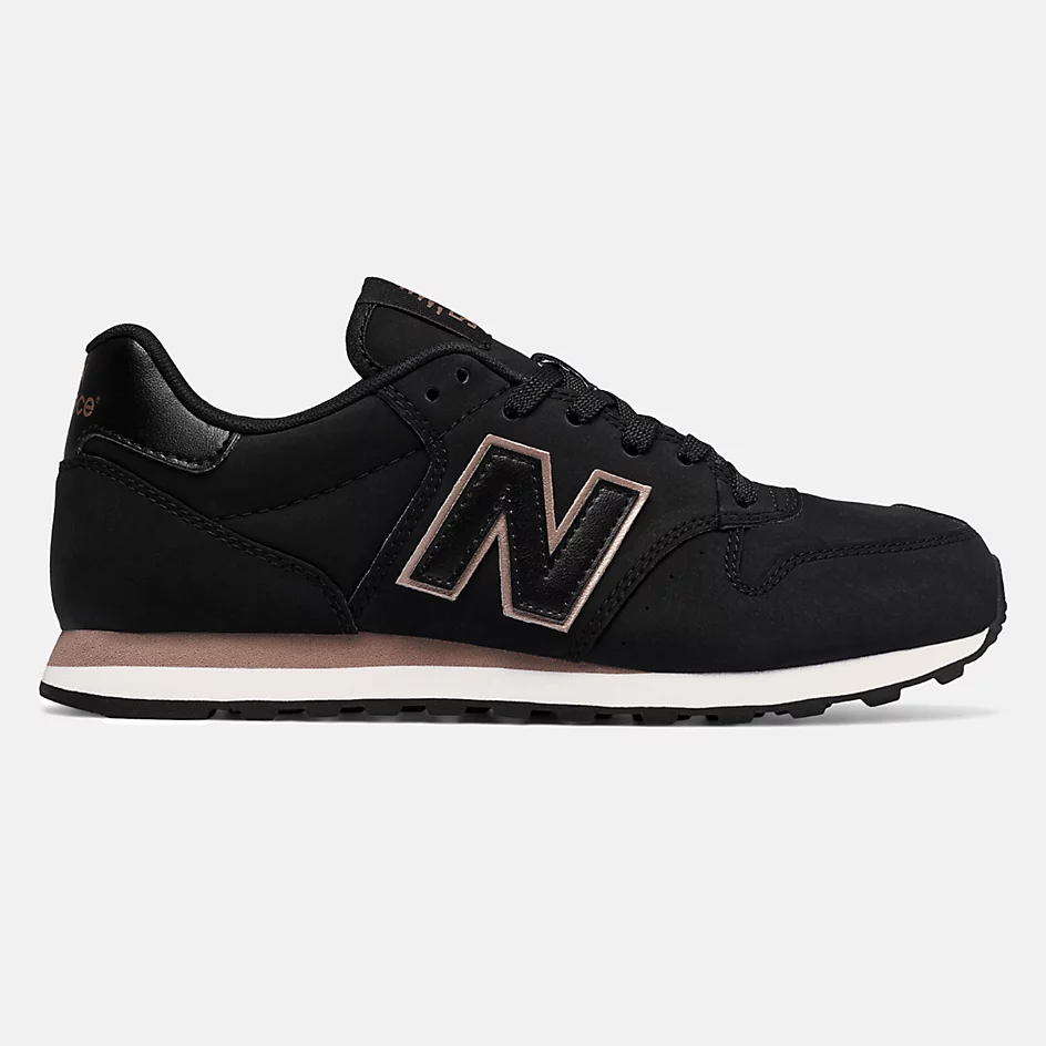 Tênis feminino Classic 500 Race - Preto com detalhes em ouro rosa