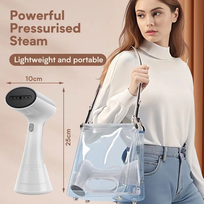 Handheld vertical garment steamer, portable garment steamer, extreme turbocharged steam up to 150°C, 20 seconds to heat up