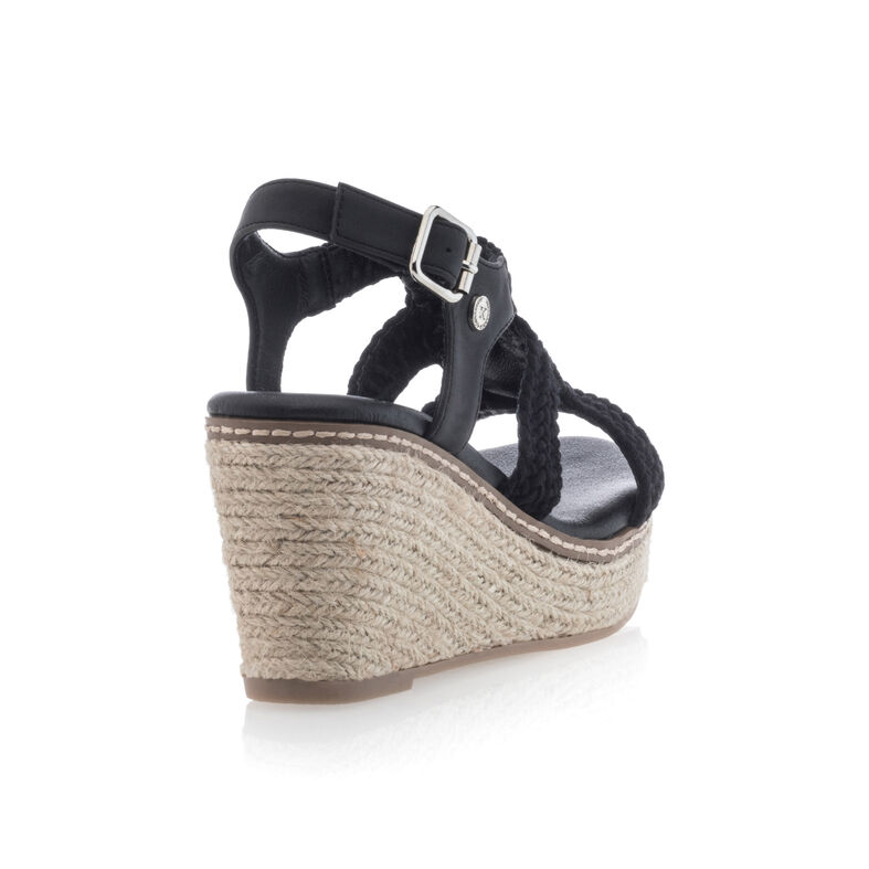 Zwarte espadrilles voor dames met touwzolen