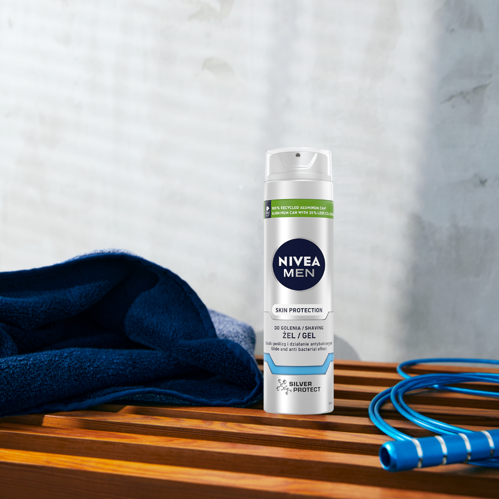 Gel de afeitar Nivea Men 200ml Protección Plata para hombres