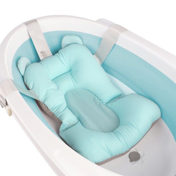 Vaschetta da bagno pieghevole per neonati con supporto - XUANYU - Portatile - Antiscivolo - Per neonati fino a 3 mesi - Verde