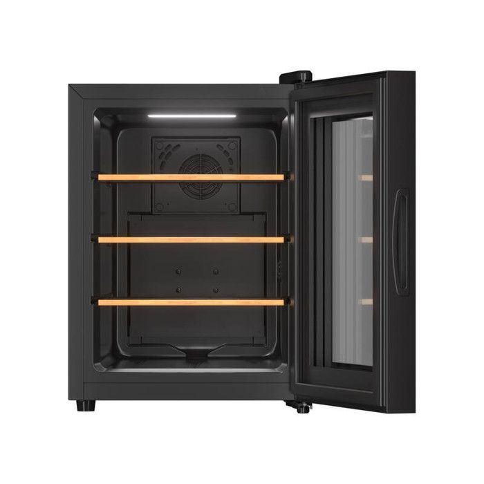 12SILENCE Wine Cellar – 12 Bottles – Hybrid Technology – Ultra-Quiet 25 dB – Modern Black and Anthracite Grey Design
