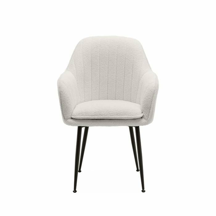SHELLA fauteuil van metaal en bouclé