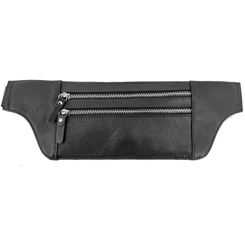 Sac banane en cuir véritable, pochette de ceinture avec poches de rangement et porte-téléphone