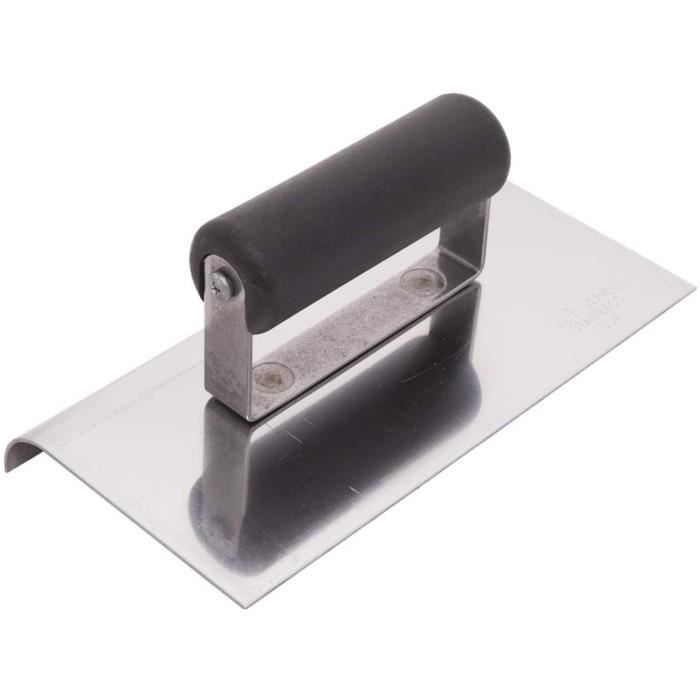 Marshalltown Truelle de bord de maréchalerie en acier inoxydable avec manche en plastique, permet d`arrondir le béton,
