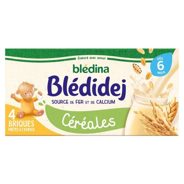 Blédina Blédidej, Céréales bébé Lactées dès 6 Mois, 250ml (4 briques)