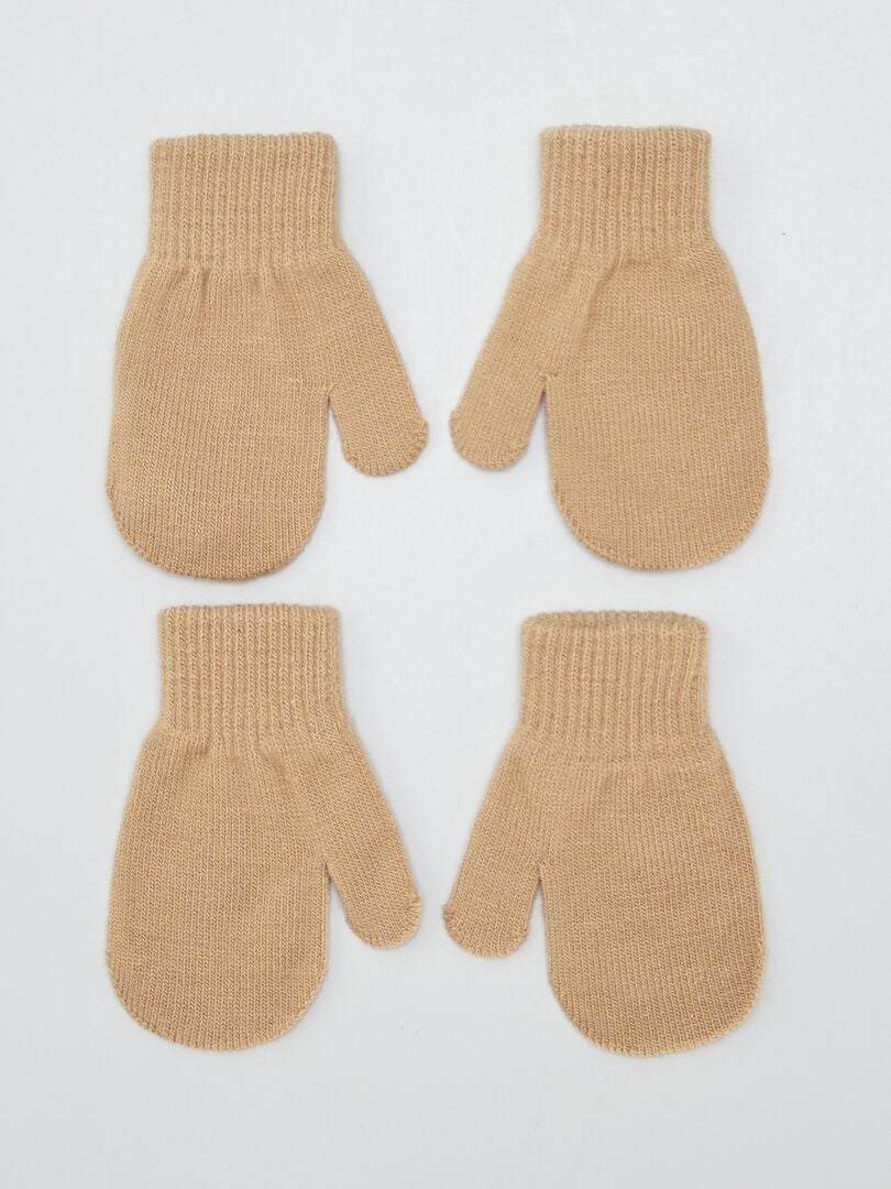 Conjunto de 2 pares de luvas - MARROM