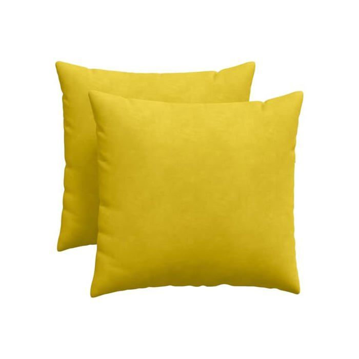 Samtsofakissen - vidaXL - Gelb - 50x50 cm - Abnehmbare Bezüge - Polyesterfüllung - Für den Innenbereich geeignet