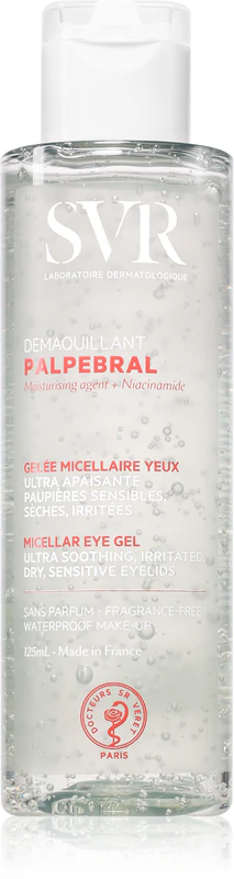 SVR PALPEBRAL Gel Micelar para Olhos - Gel calmante para remoção de maquiagem dos olhos.