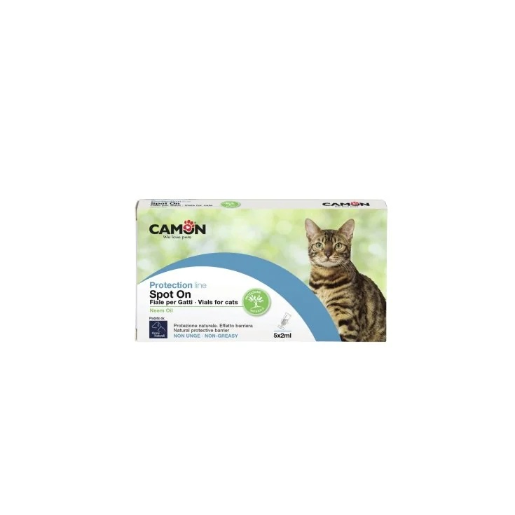 Flacons CAMON Spoton pour chats à l'huile de neem 2 ml