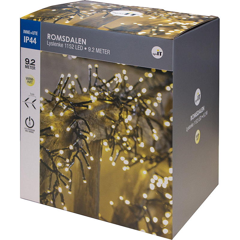 Hjem Lyslenke 1152 LED 9,2 m, varmhvit, Romsdalen
