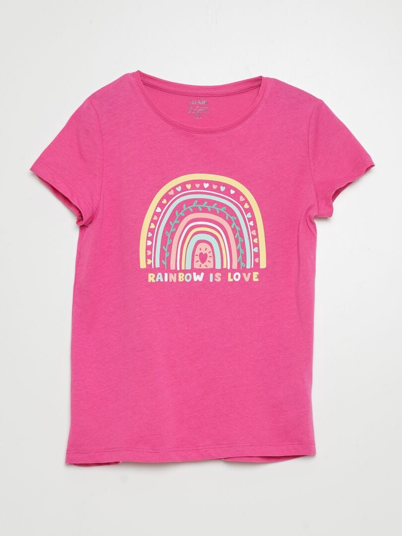 Camiseta de punto estampada - ROSA