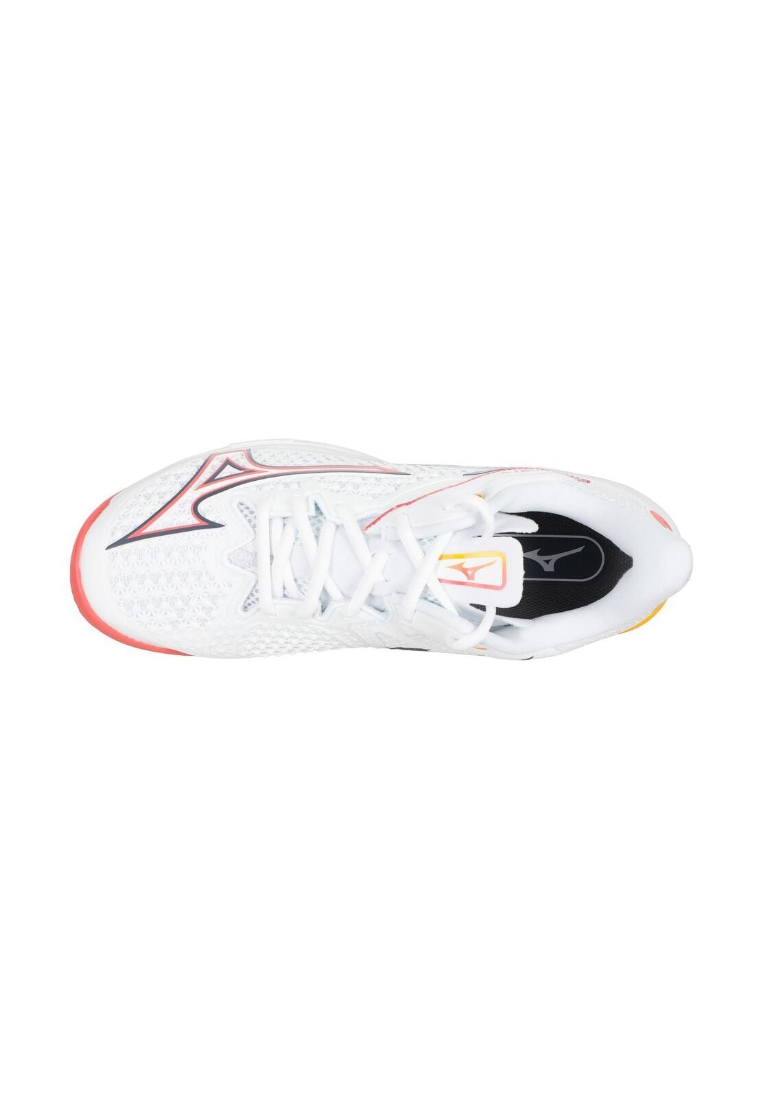 Mizuno WAVE EXCEED TOUR CLAY - Tennisschoenen voor gravelbanen - wit/calypso koraal/IJslands blauw