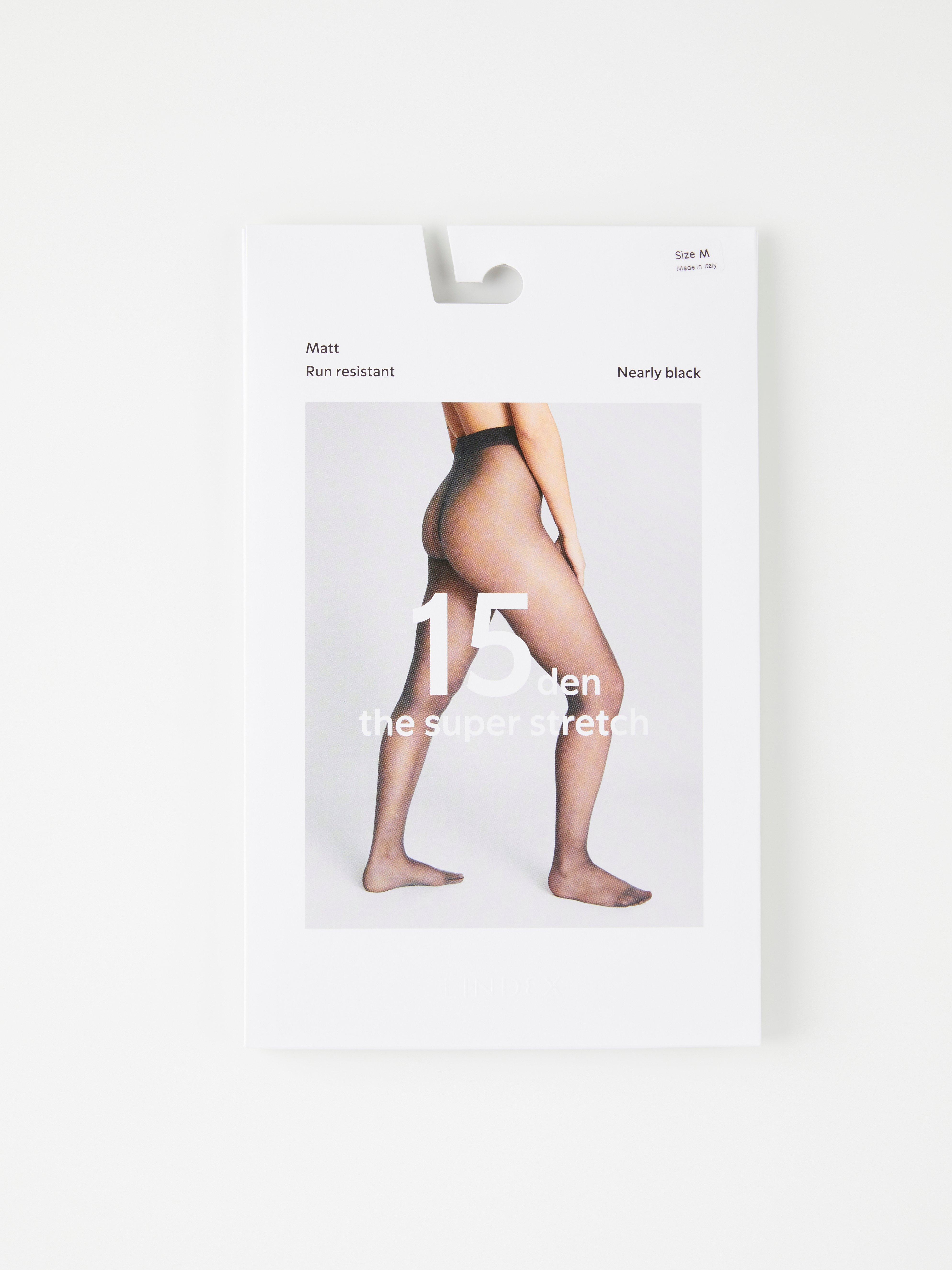 Super stretch matt strumpbyxor 15 denier Nesten svart