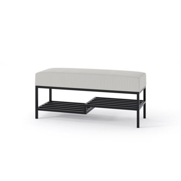 Ławka tapicerowana SHELF 80cm beżowy prążki