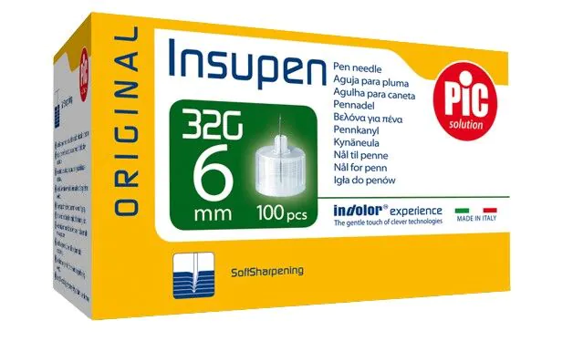 PiC Solution Insupen, Igły do penów insulinowych, 32G 6mm