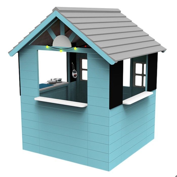 Casetta per bambini - GINGER HOME - Cucina integrata - Legno di abete - Spazio esterno 110×103×137,5 cm
