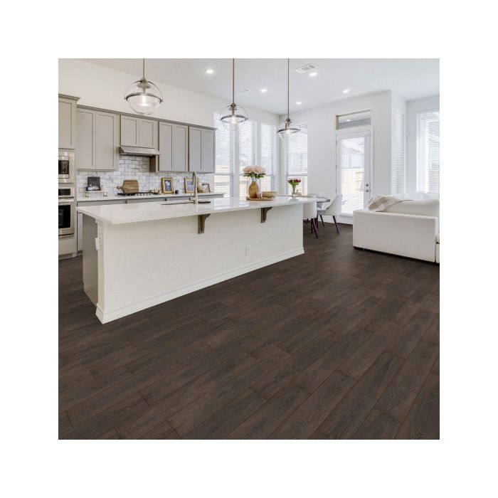 Suelo laminado - Cocina y baño - Lamas anchas - Roble cacao - Paquete de 1.507 m²
