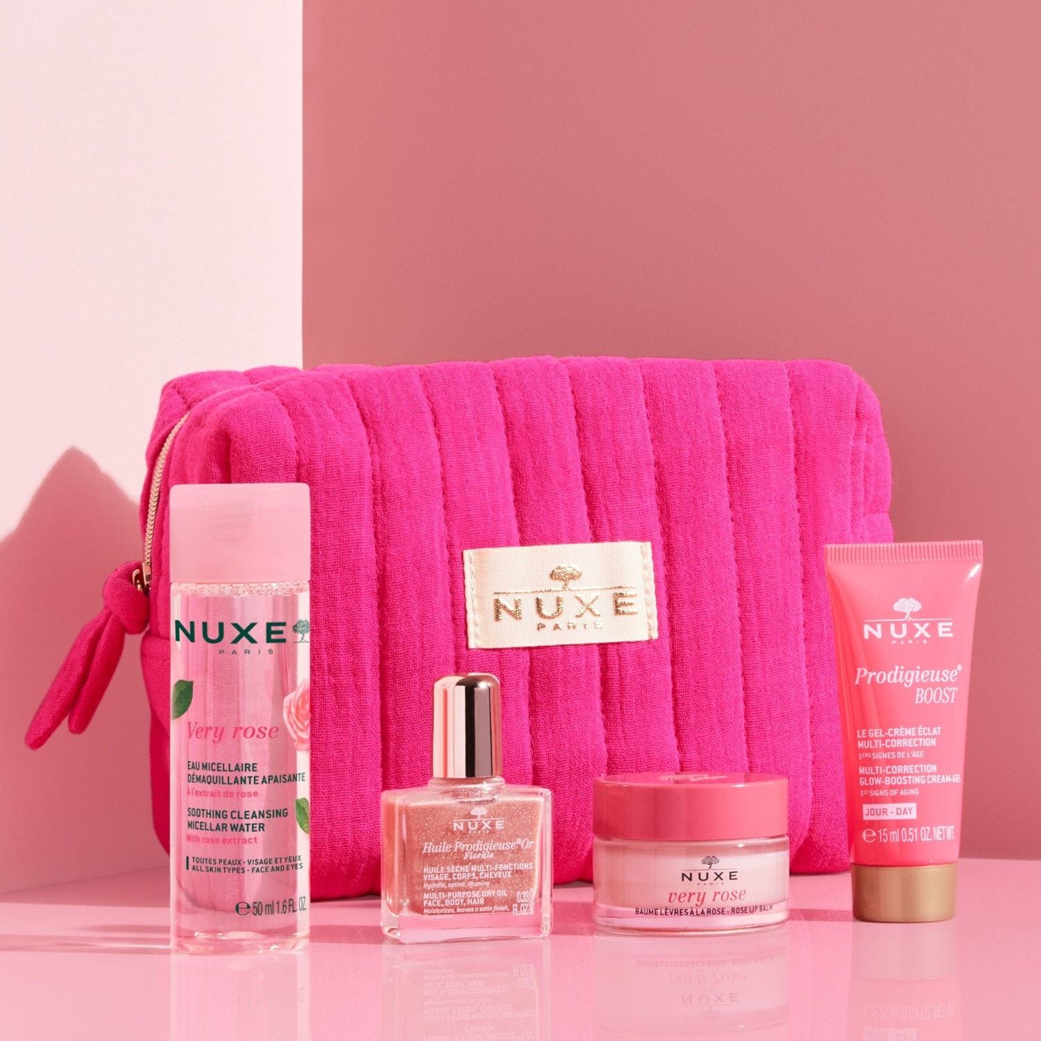 NUXE putni set Very Rose – Vaši osnovni kozmetički proizvodi – 1 komad