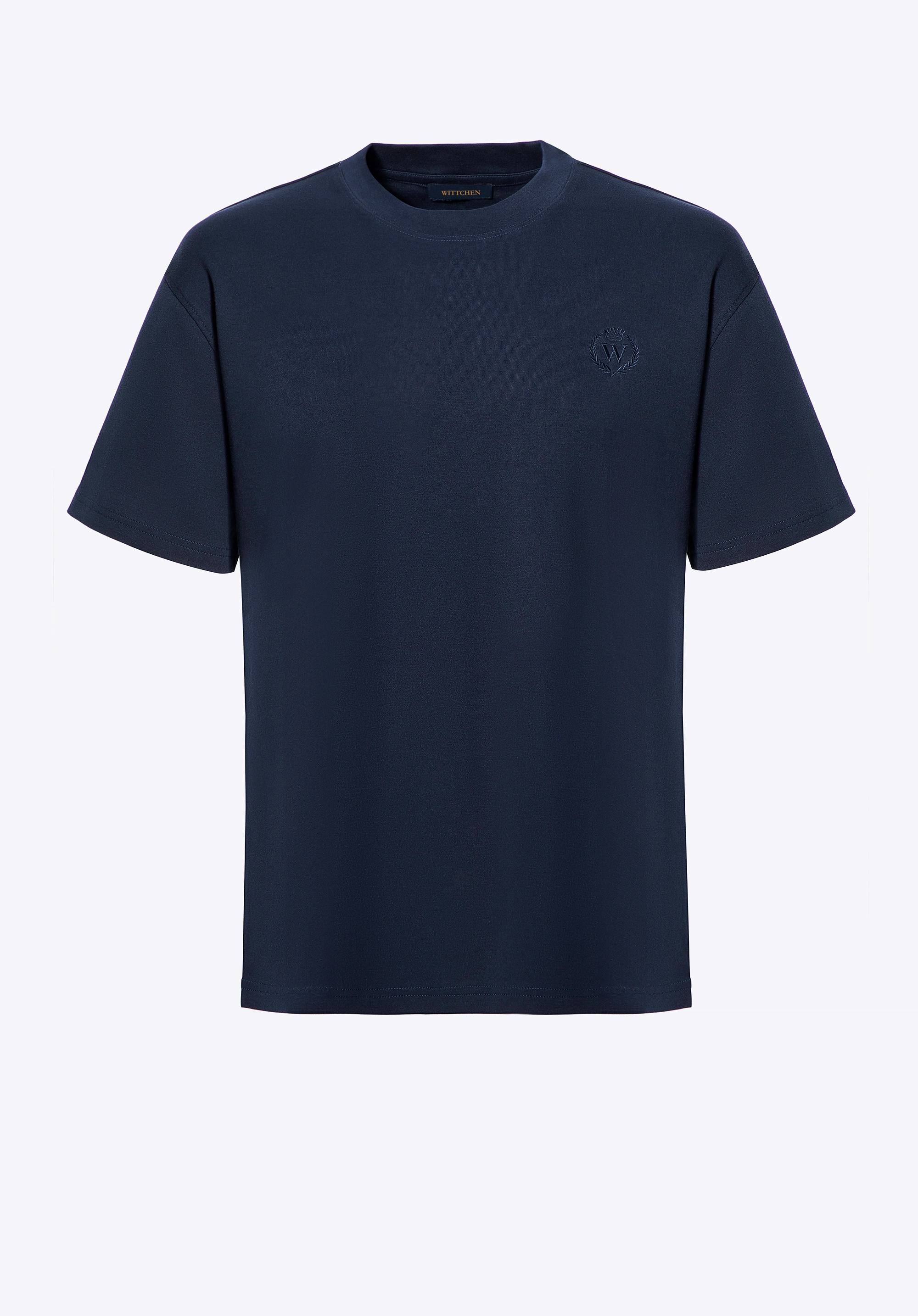 T-shirt męski z bawełny granatowy