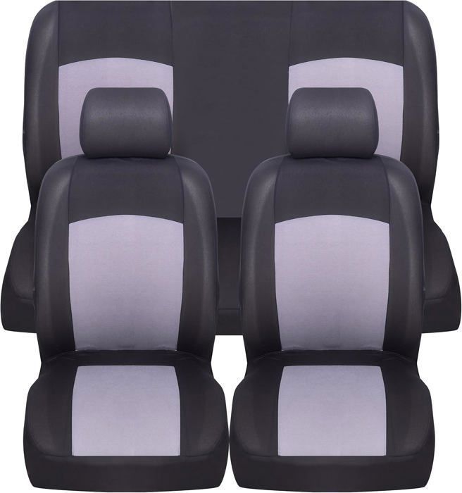 Rebeca Shop - Universal Soft Car Seat Covers, Front and Rear, Polyester, Grey
