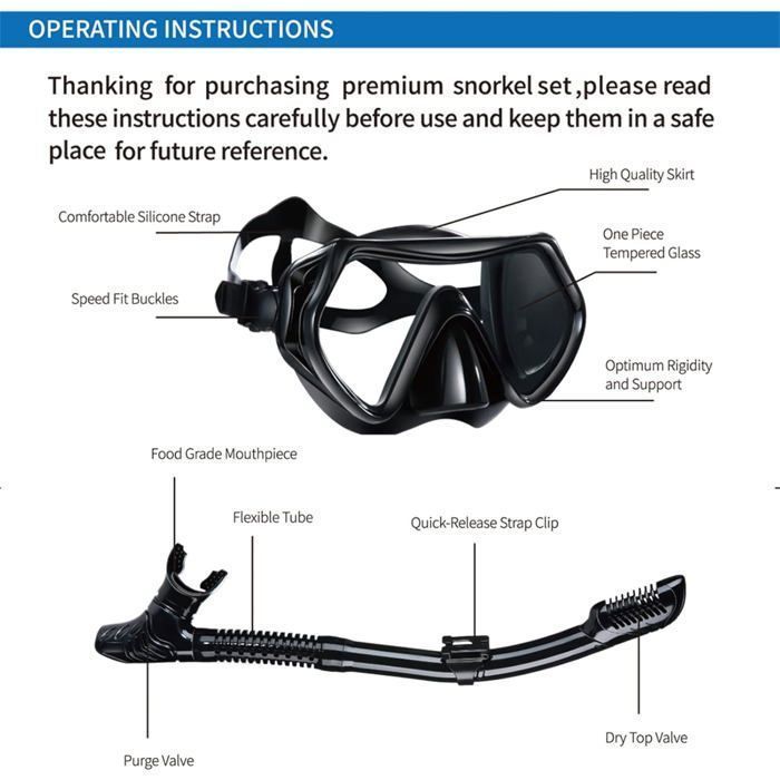 Correa ajustable para adultos y adolescentes para practicar snorkel, buceo y natación.
