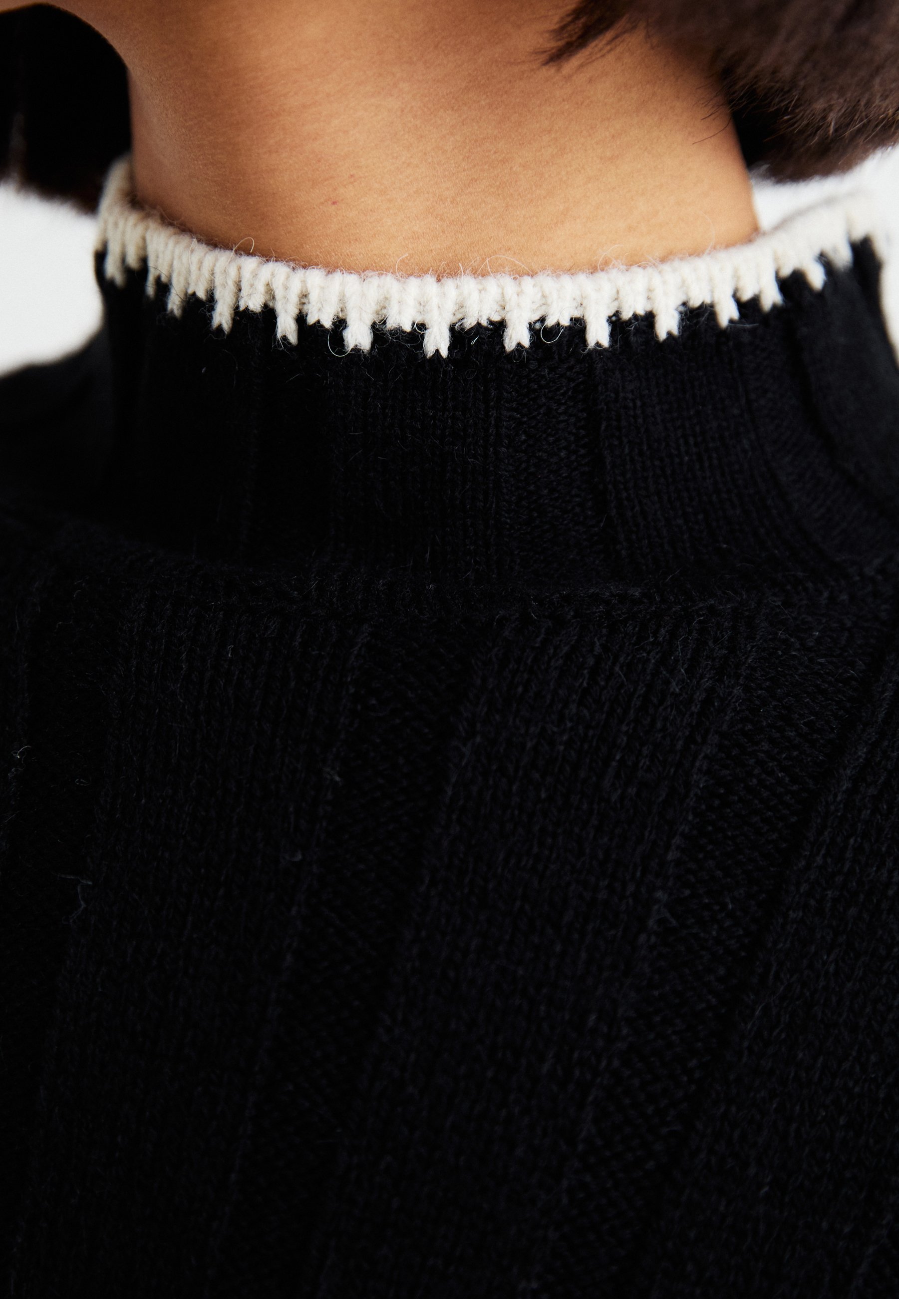ONLY ONL CHICK STITCH HIGHNECK - Svetr - black/pumice stone