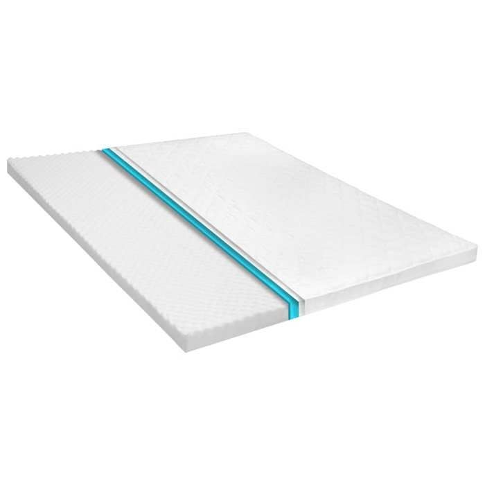 Cubrecolchón de espuma fría - VIDAXL - 140x200 cm - 6 cm de grosor - Blanco - Forma ovalada - Funda lavable