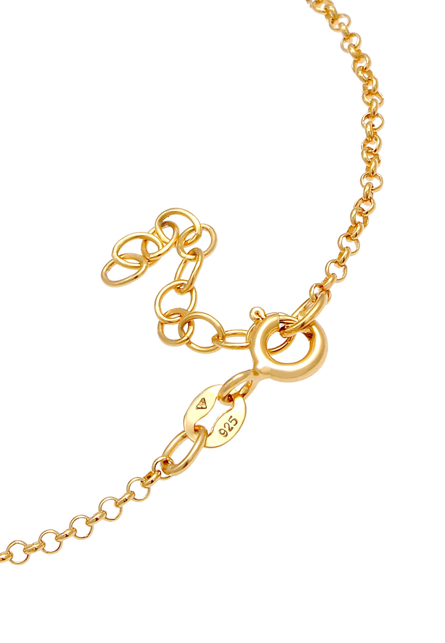 Elli Chaîne de pois pour dames Geo Look Minimal Basic en argent sterling 925