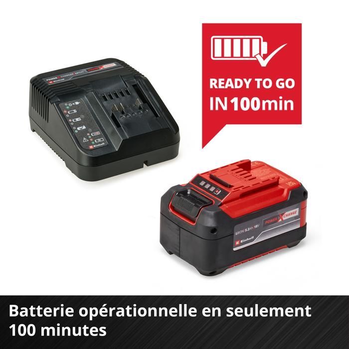 Kit inicial Einhell 5.2 Ah PXC (íon-lítio, 18V, 1 carregador + 1 bateria de 5,2 Ah)
