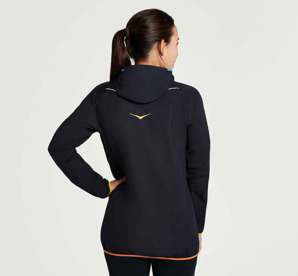 HOKA Ultralichte waterdichte jas, zwart