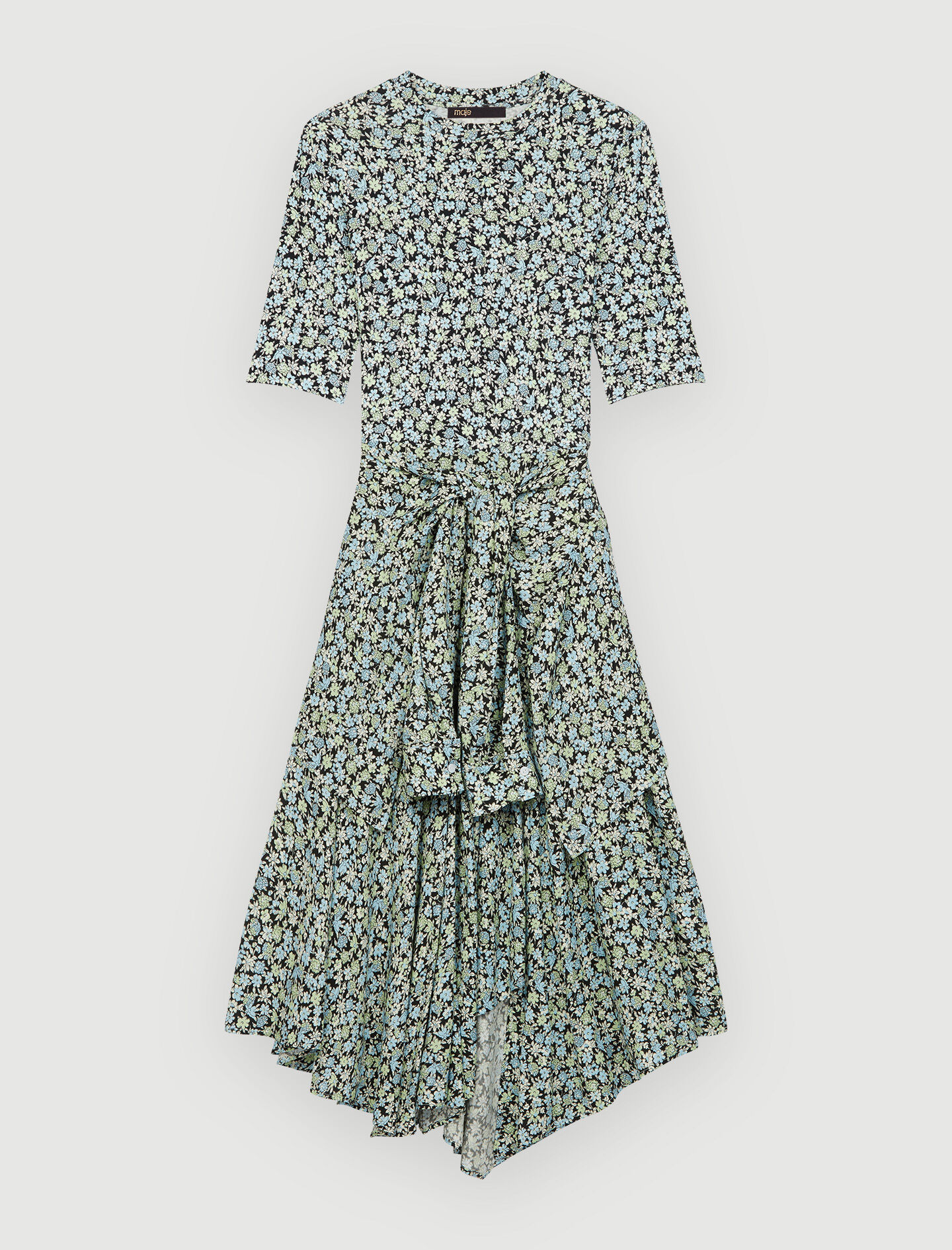 Rochie cu fusta batista - Fleurs Céladon