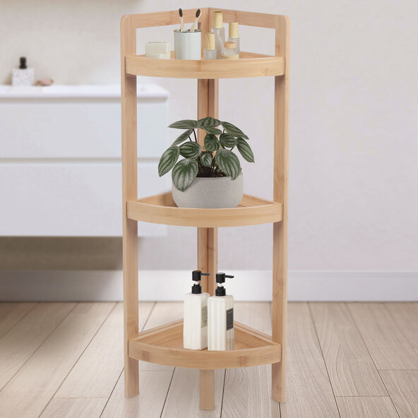 Bamboo shelf, round