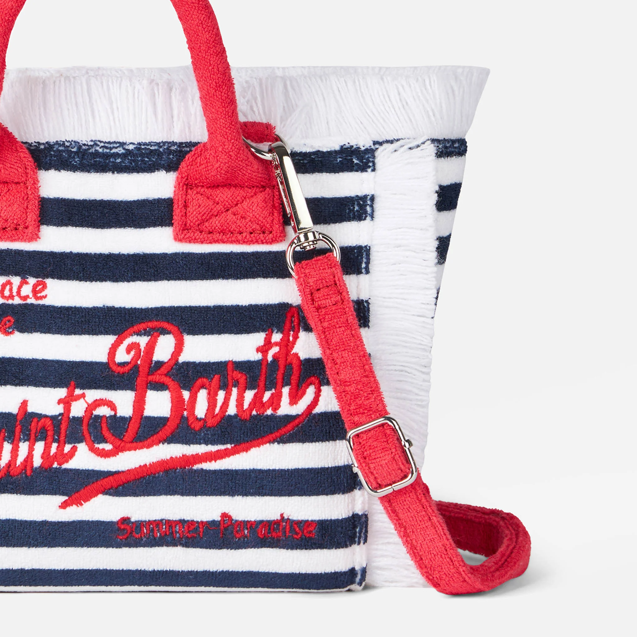 Mini sac à main Vanity en éponge rayée