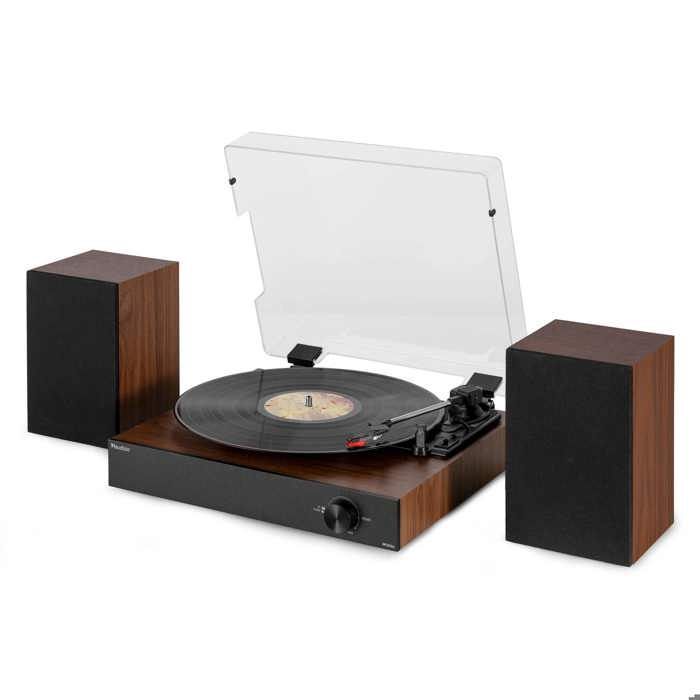 Audizio RP325W - Retro Turntable with Built-in Speakers & Wireless Bluetooth | Black Walnut