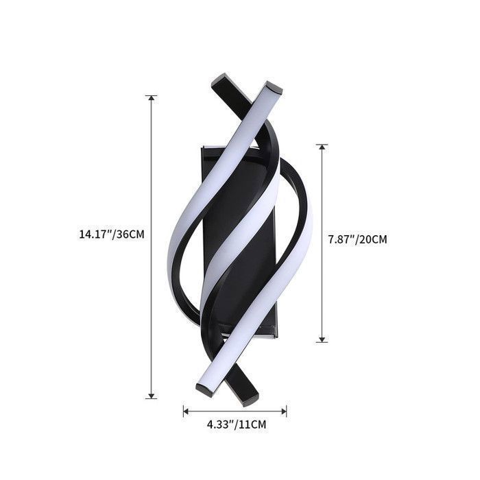 DELIPOP 22W 3000K Black LED Wall Light - Modern Indoor Wall Lamp for Bedroom or Hallway - Curved Design - Warm Light